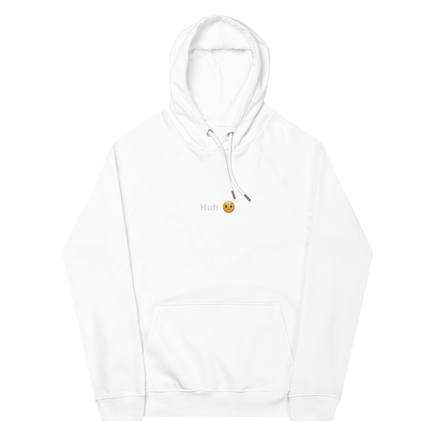 huh ? emoji design embroidery unisex hoodie